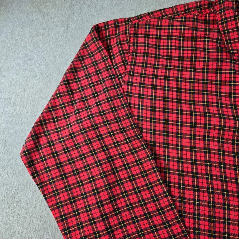 Polo Ralph Lauren Pajama Set Mens M Red Plaid Flannel 2 Piece Sleepwear - Picture 3 of 16